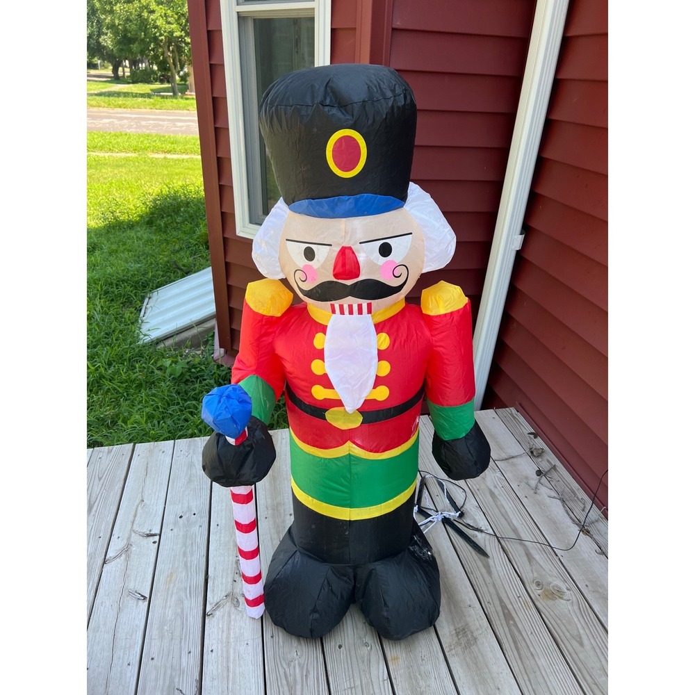 Christmas Nutcracker Inflatable Outdoor Yard Decoration 3.5ft Lighted Soldier